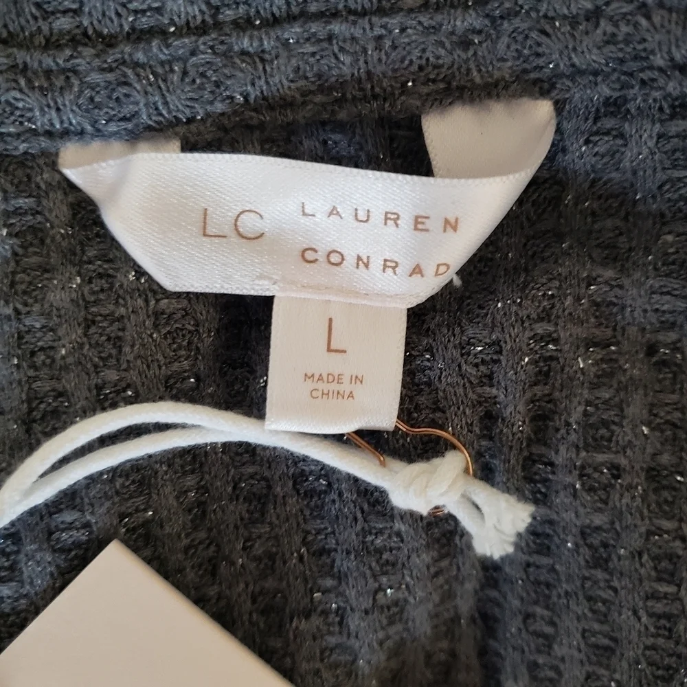 Lauren Conrad LC Metallic Tie Waist Top